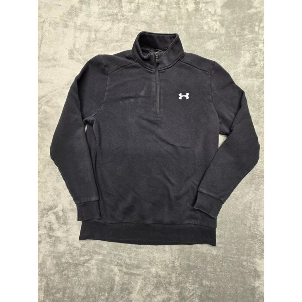 Under Armour 1/4 Zip Pull-Over Fleece Mens Black Medium